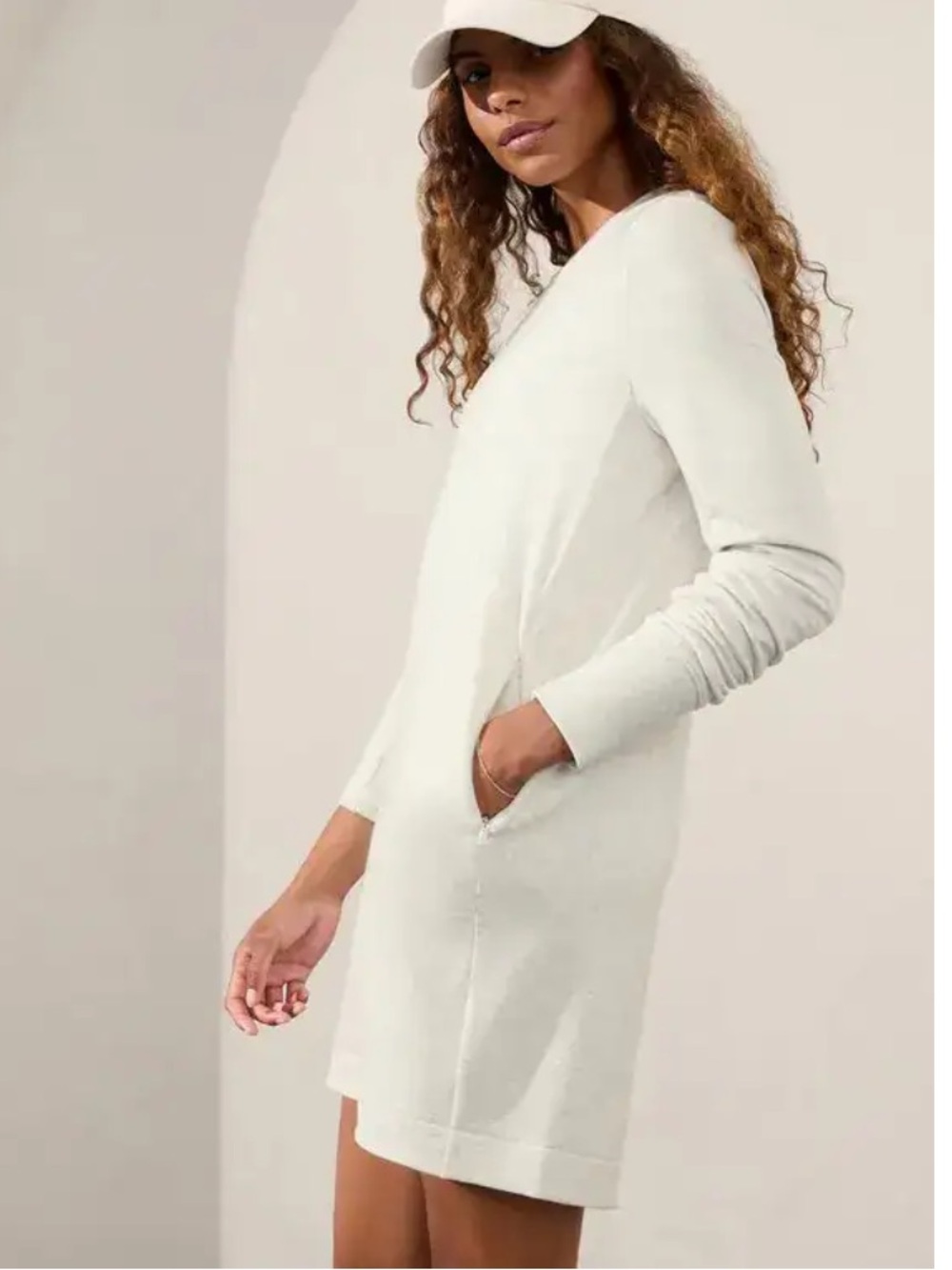 Athleta Coaster Luxe Sweatshirt Pullover 
Dress Light Heathered Gray Size Small